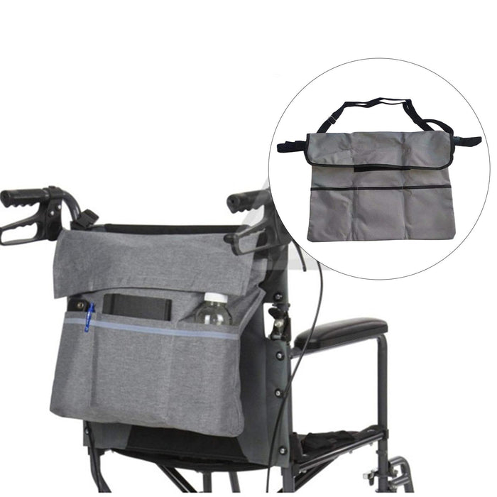 Wheelchair Bag Side Bag Organizer Backpack Pouch Handicap Home  Gray