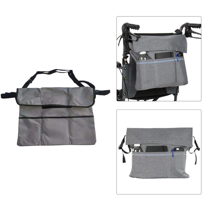 Wheelchair Bag Side Bag Organizer Backpack Pouch Handicap Home  Gray