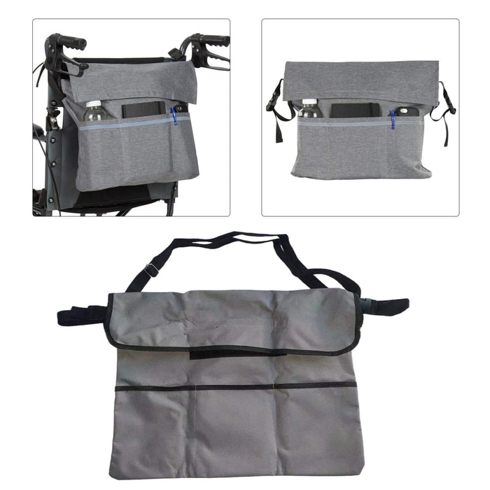 Wheelchair Bag Side Bag Organizer Backpack Pouch Handicap Home  Gray