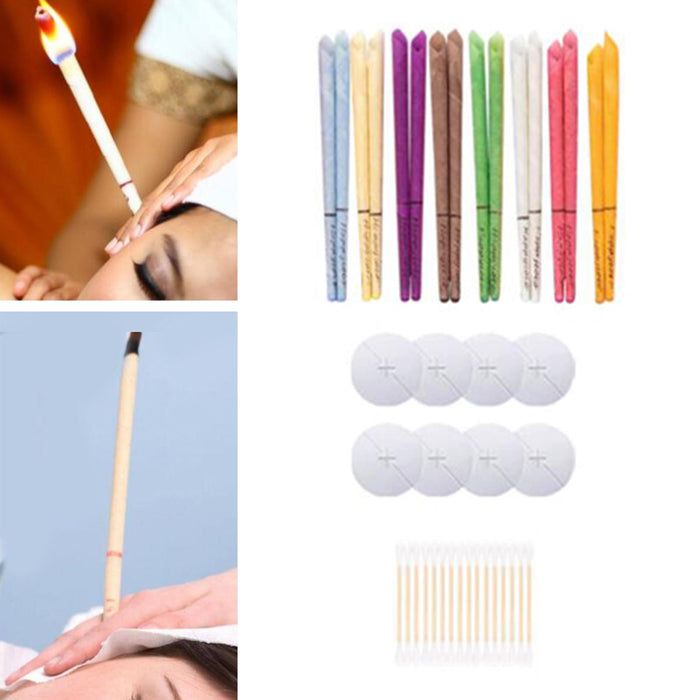 10 Pieces Natural Ear Treatment Candles Kit Ear Wax Remover Portable Tool A