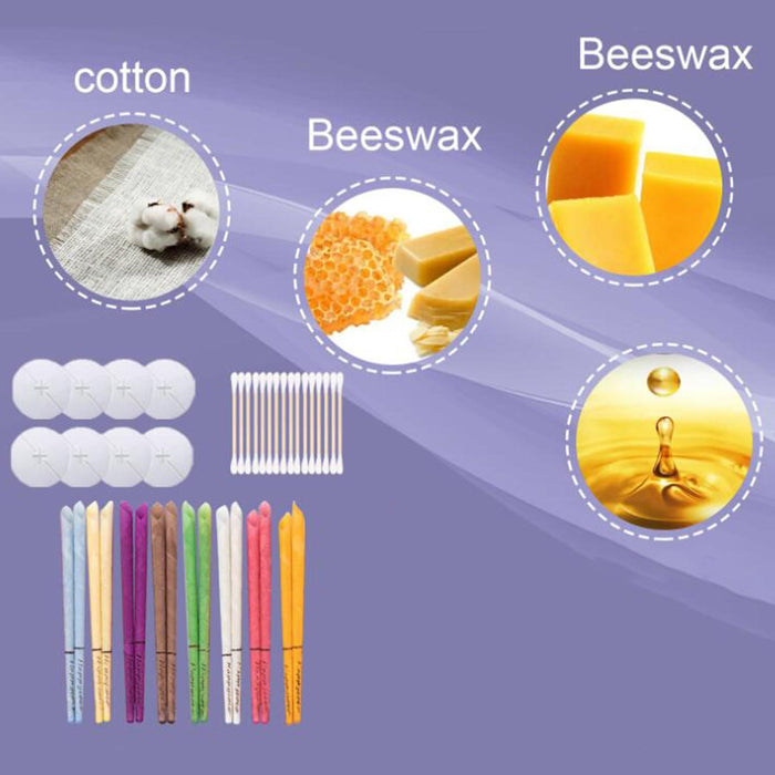 10 Pieces Natural Ear Treatment Candles Kit Ear Wax Remover Portable Tool A