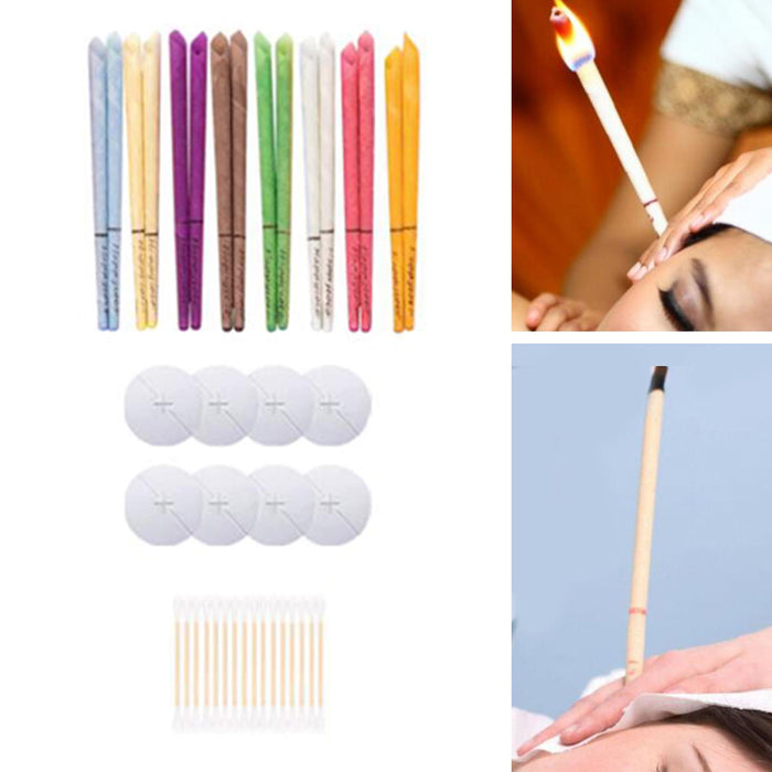 10 Pieces Natural Ear Treatment Candles Kit Ear Wax Remover Portable Tool A