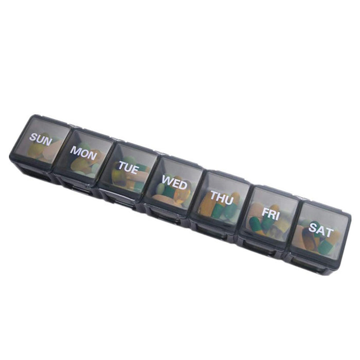 Weekly Pill Organizer Portable Reminder Box for Vacation Capsule Elders