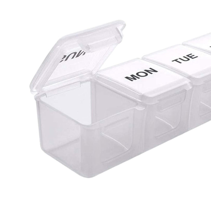 Weekly Pill Organizer Portable Reminder Box for Vacation Capsule Elders