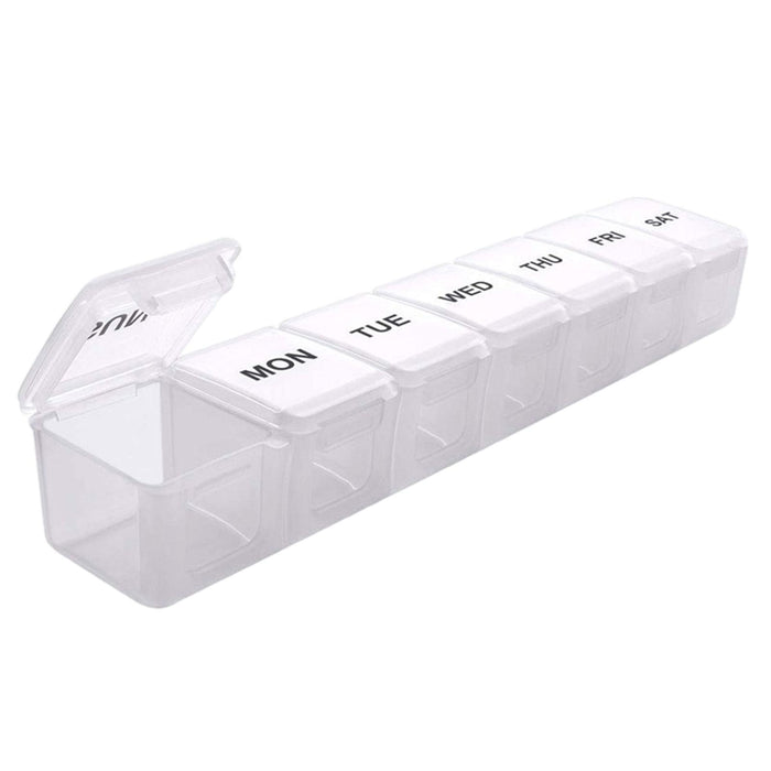 Weekly Pill Organizer Portable Reminder Box for Vacation Capsule Elders