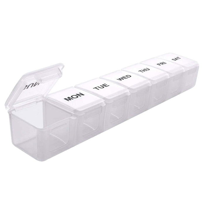 Weekly Pill Organizer Portable Reminder Box for Vacation Capsule Elders