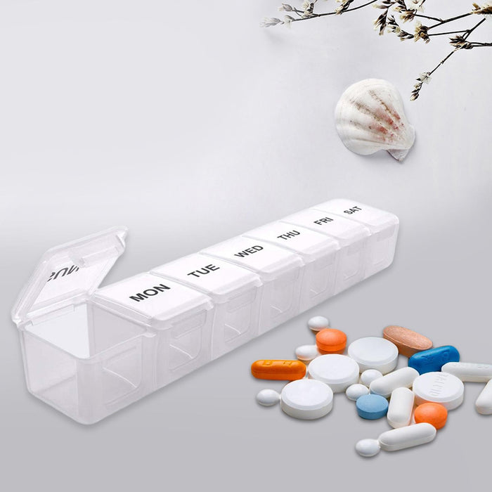 Weekly Pill Organizer Portable Reminder Box for Vacation Capsule Elders