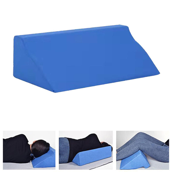 Wedge Pillow Foam Memory Neck Back Support Cushion for Sleeping Pregnancy Blue