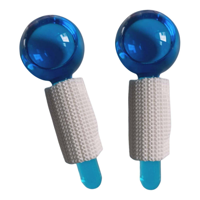 2Pcs Ice Globe Anti-Aging Face and Eye Skin Treatment Cooling Facial Roller Blue