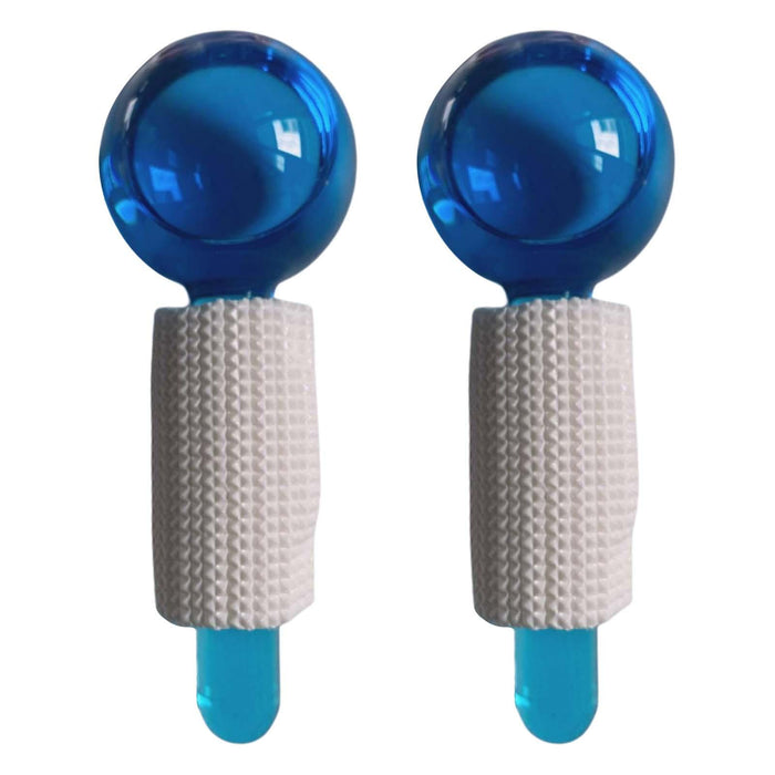 2Pcs Ice Globe Anti-Aging Face and Eye Skin Treatment Cooling Facial Roller Blue