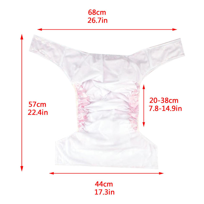 Waterproof Adult Diaper Incontinence Washable Elastic for Elderly Pink