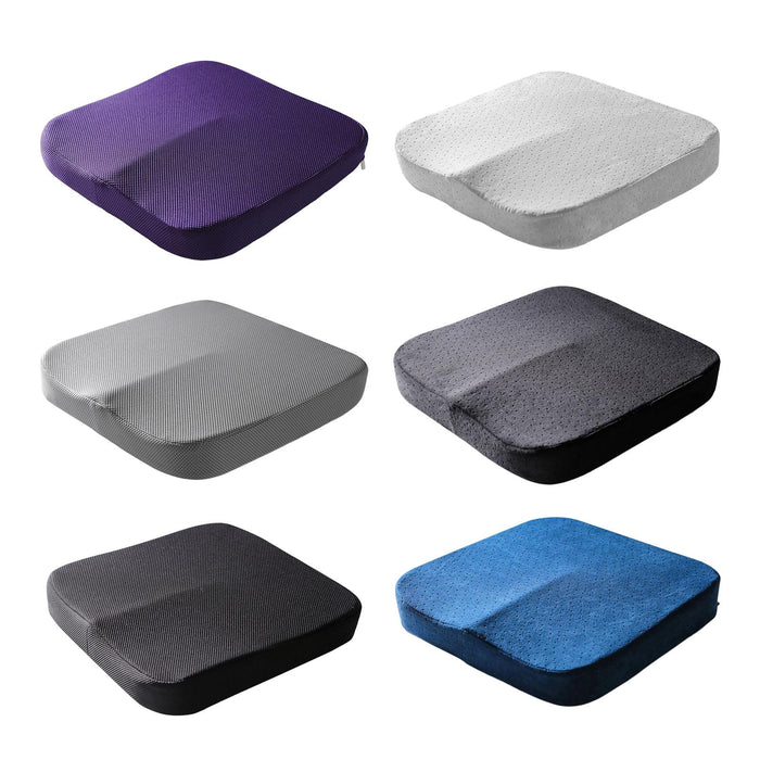 Summer Memory Foam Seat Cushion for Office Chair Back Pain Mesh Purple