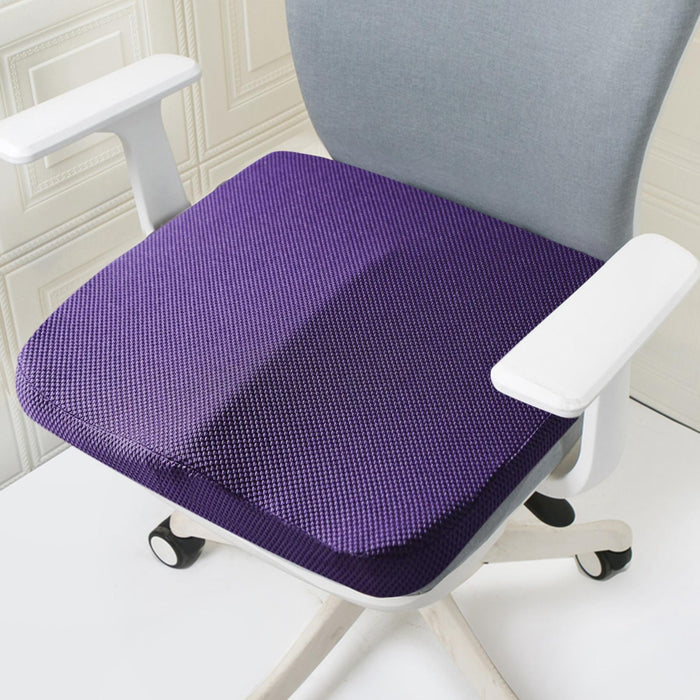 Summer Memory Foam Seat Cushion for Office Chair Back Pain Mesh Purple