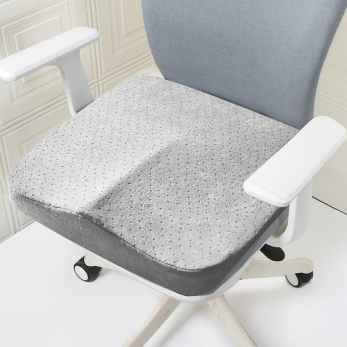 Summer Memory Foam Seat Cushion for Office Chair Back Pain Flannelette Gray