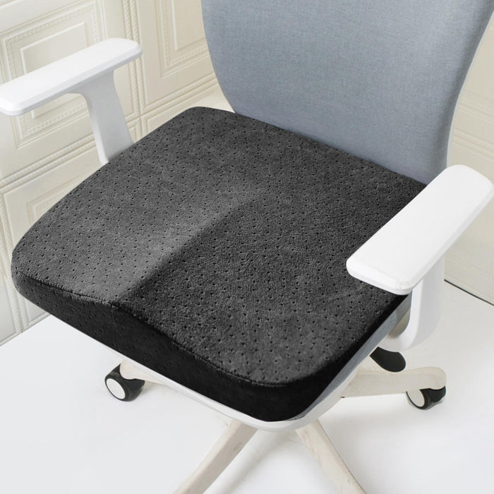 Summer Memory Foam Seat Cushion for Office Chair Back Pain Flannelette Black