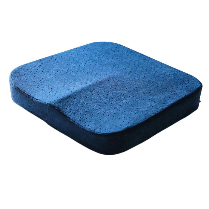 Summer Memory Foam Seat Cushion for Office Chair Back Pain Flannelette Blue