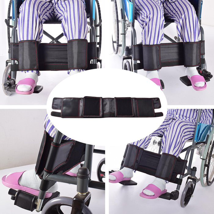 Wheelchair Footrest Leg Straps Restraint Foot Support Patients Elderly Black