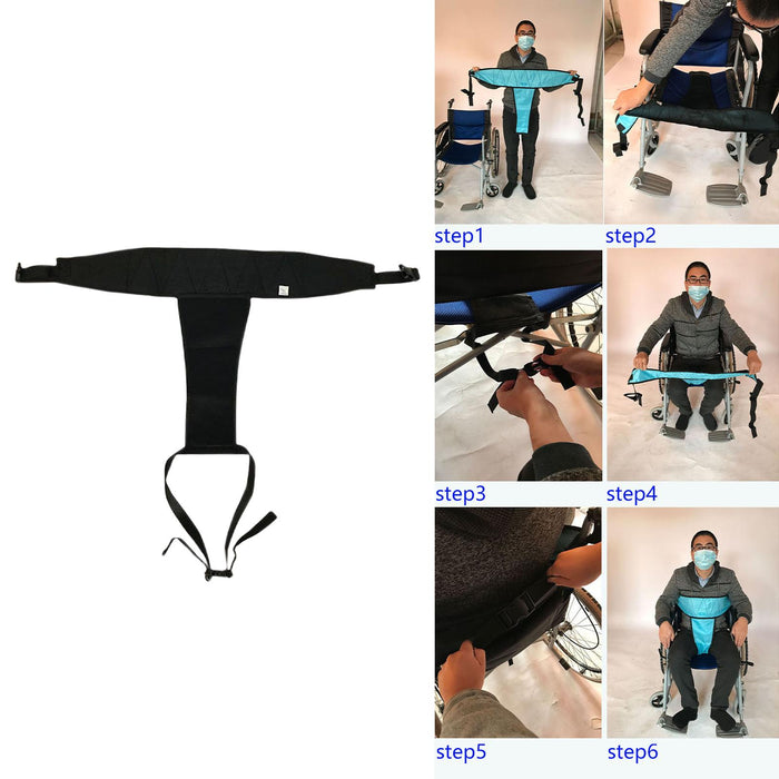 Wheelchair Seat Belt Quick Release Buckle for Disable Patients Cares Elderly Black Thick