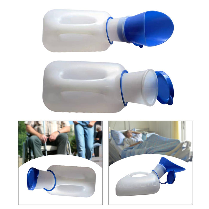 Unisex Potty Urinal 1000ml Bedpans Pee Bottle Outdoor Patient Child White