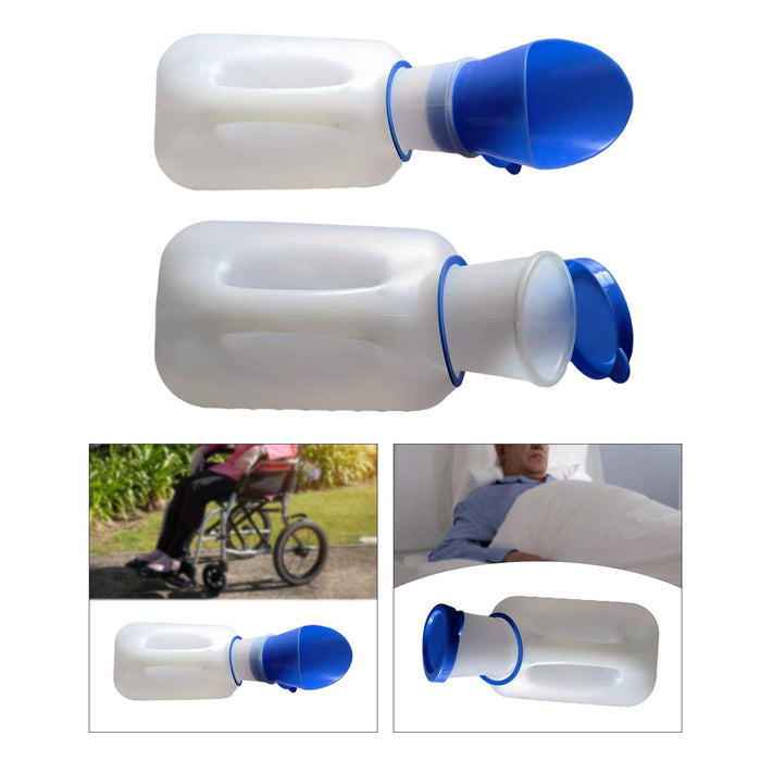 Unisex Potty Urinal 1000ml Bedpans Pee Bottle Outdoor Patient Child White