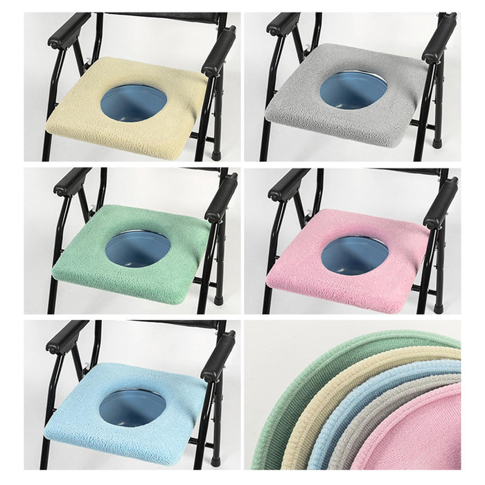 Toilet Seat Cover Washable Thicker Luxury Reusable for Washroom Bathroom Khaki