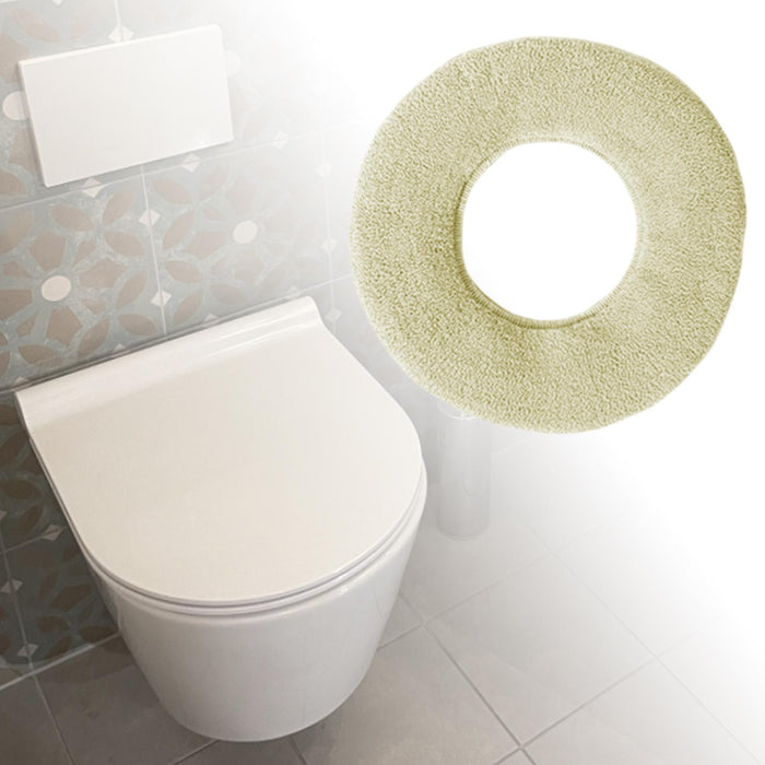 Toilet Seat Cover Washable Thicker Luxury Reusable for Washroom Bathroom Khaki