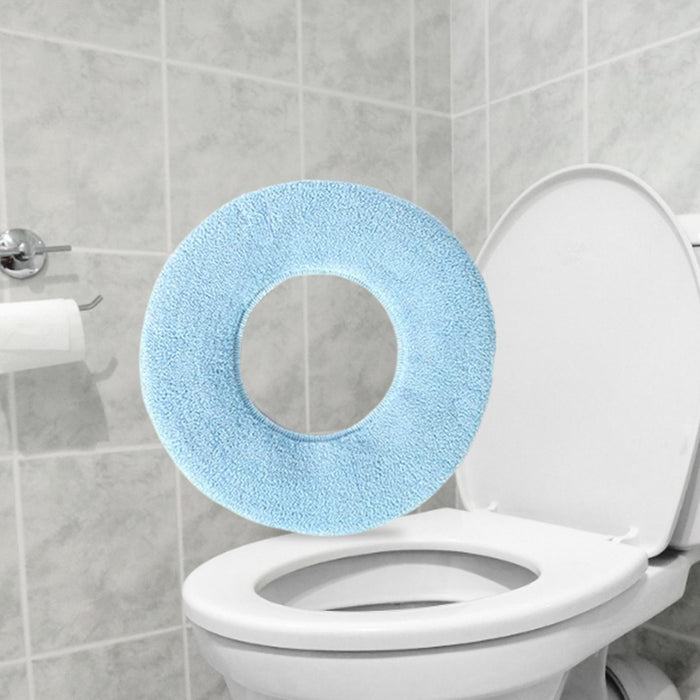 Toilet Seat Cover Washable Thicker Luxury Reusable for Washroom Bathroom Blue