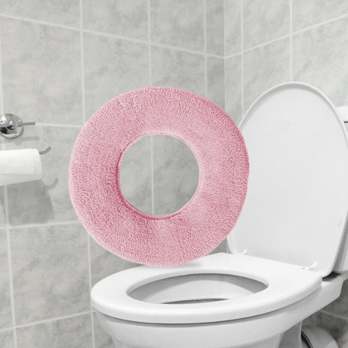 Toilet Seat Cover Washable Thicker Luxury Reusable for Washroom Bathroom Pink