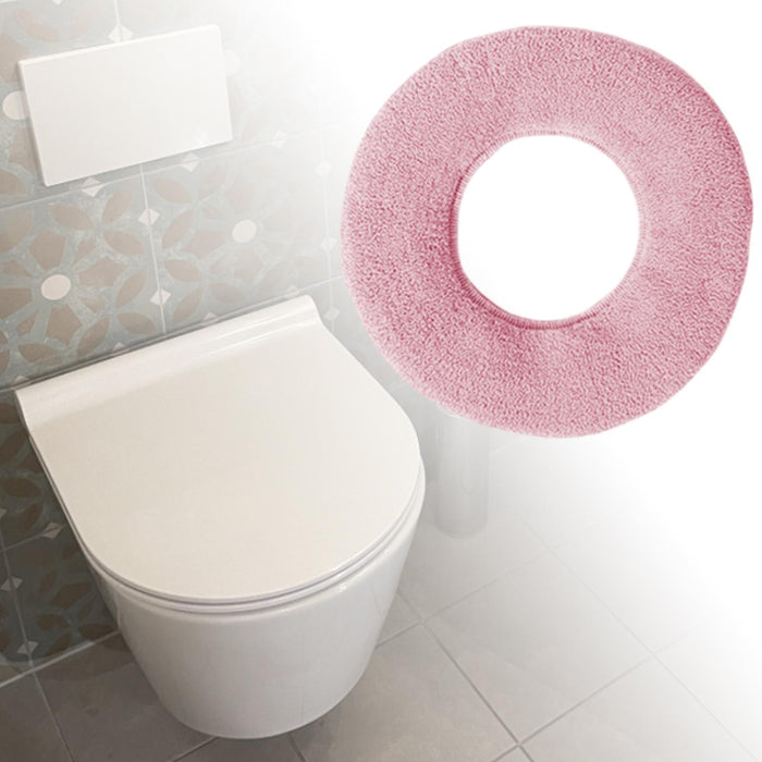 Toilet Seat Cover Washable Thicker Luxury Reusable for Washroom Bathroom Pink