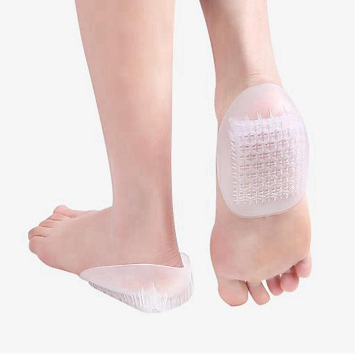 2x U Shaped Gel Heel Cups Plantar Fasciitis Insert Soft All Day Wear Clear