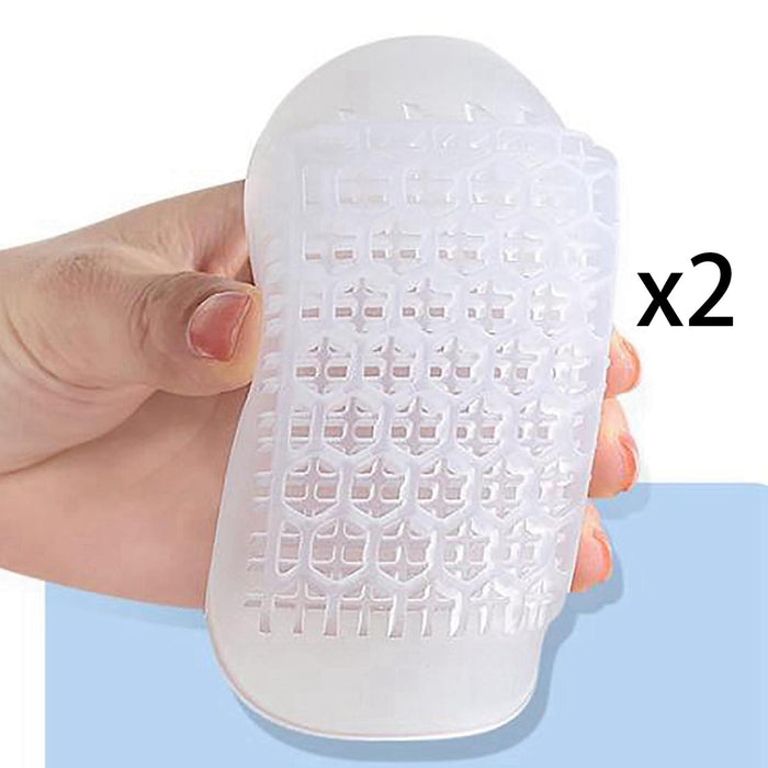 2x U Shaped Gel Heel Cups Plantar Fasciitis Insert Soft All Day Wear Clear