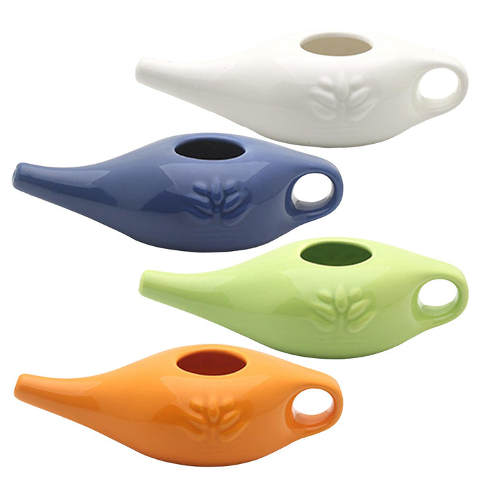 250ml Ceramic Neti Pot Nose Cleaning Pot for Removes Dust Nose Washing White