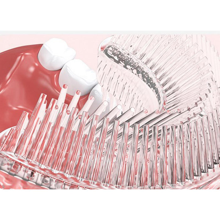 U-Shaped Toothbrush Convenient Brush Head Manual Toothbrush for Baby Kids Pink 2-6 Years Old