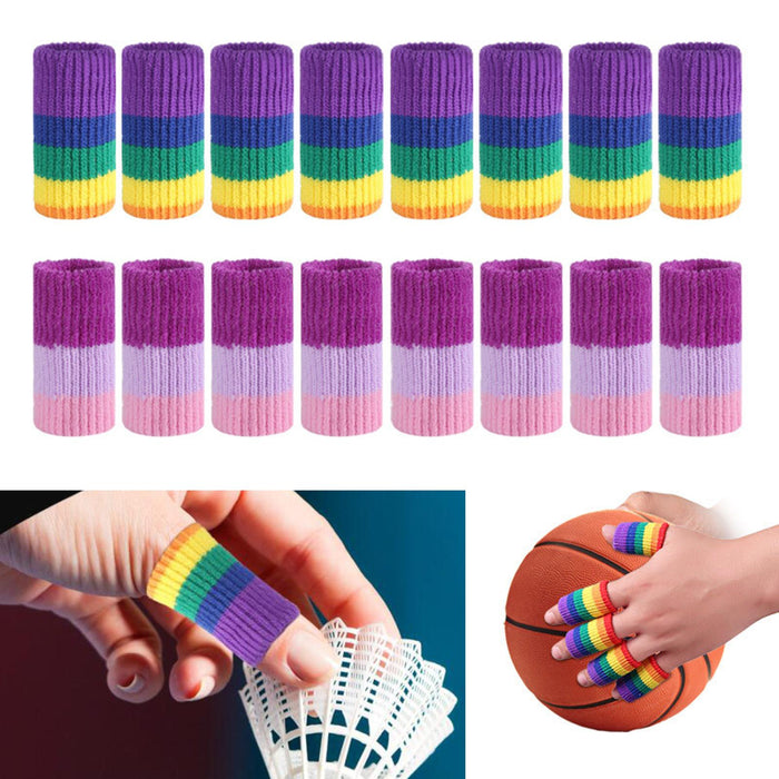 10Pcs Finger Sleeves Protectors Elastic for Relieving Pain Cycling Biking Purple