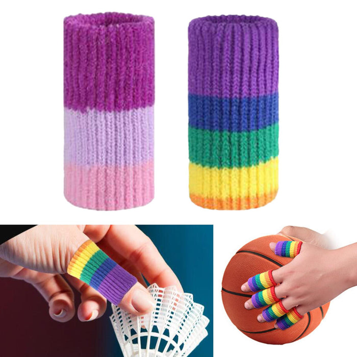 10Pcs Finger Sleeves Protectors Elastic for Relieving Pain Cycling Biking Purple