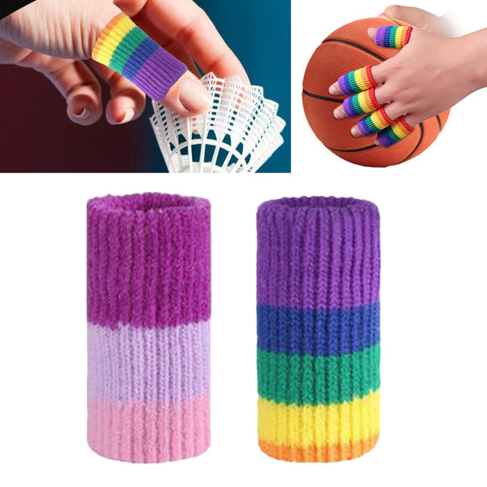 10Pcs Finger Sleeves Protectors Elastic for Relieving Pain Cycling Biking Purple