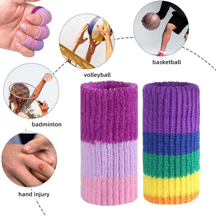 10Pcs Finger Sleeves Protectors Elastic for Relieving Pain Cycling Biking Purple