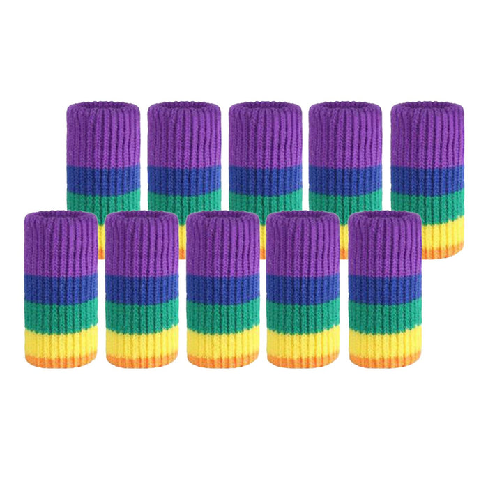 10Pcs Finger Sleeves Protectors Elastic for Relieving Pain Cycling Biking Iridescent