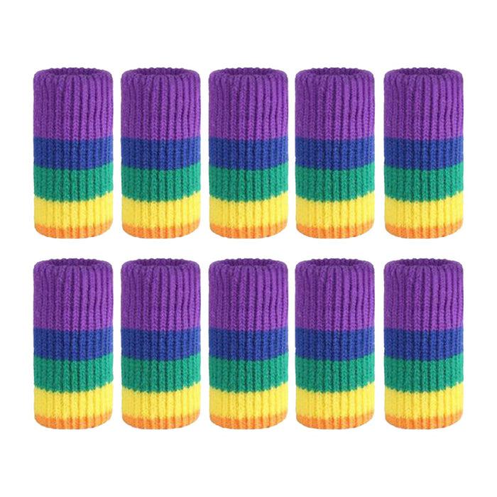 10Pcs Finger Sleeves Protectors Elastic for Relieving Pain Cycling Biking Iridescent