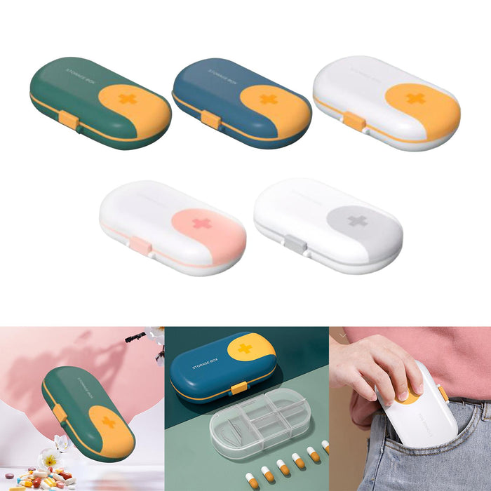 Travel Pill Organizer Moisture Proof Holder for Purse Travel Purse Pocket Green