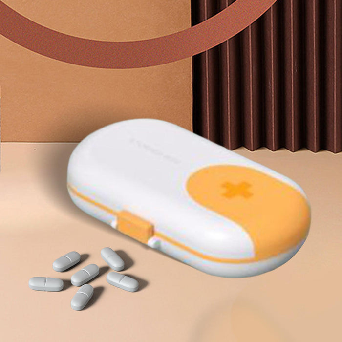 Travel Pill Organizer Moisture Proof Holder for Purse Travel Purse Pocket Yellow White