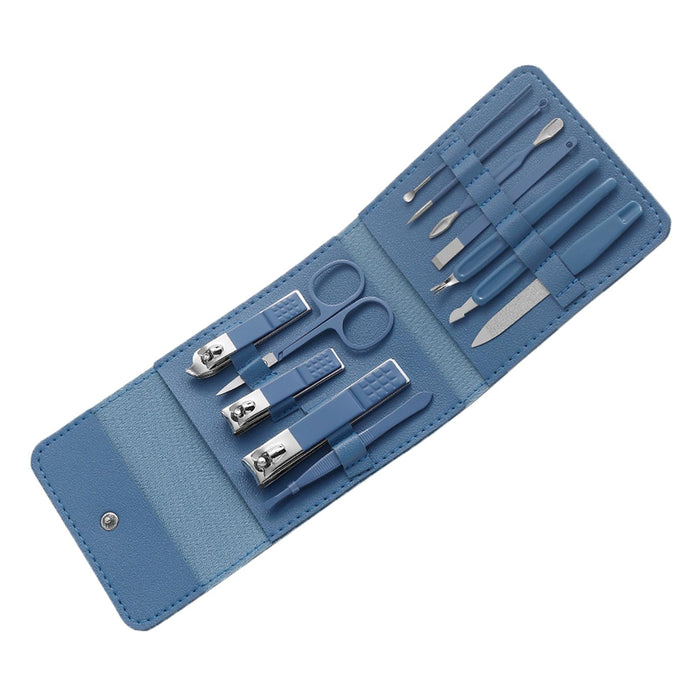 12Pcs/Set Manicure Set Household Ear Spoon Manicure Tools Tweezers Blue