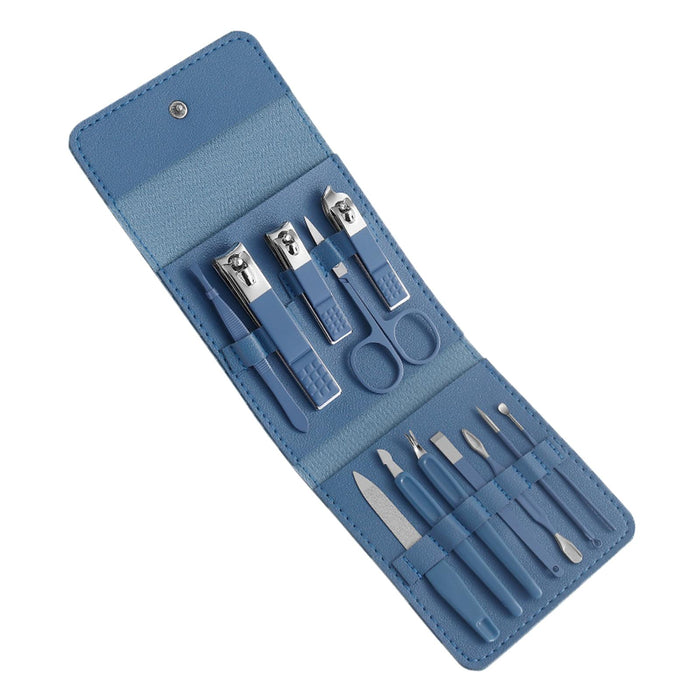 12Pcs/Set Manicure Set Household Ear Spoon Manicure Tools Tweezers Blue