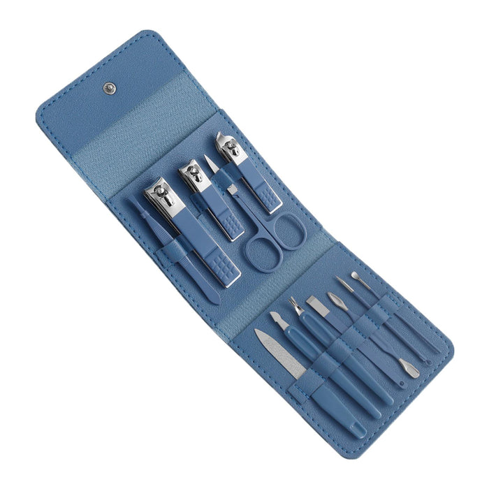 12Pcs/Set Manicure Set Household Ear Spoon Manicure Tools Tweezers Blue