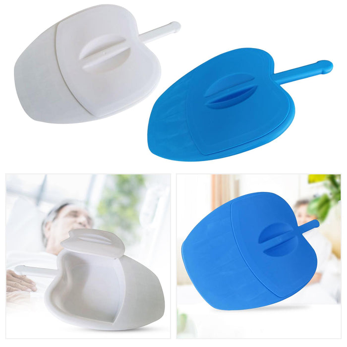 Bedpan Seat Urinal Bed Pan with Handle for Bedridden Durable White