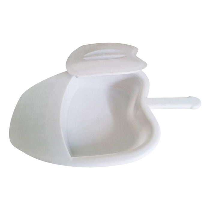 Bedpan Seat Urinal Bed Pan with Handle for Bedridden Durable White