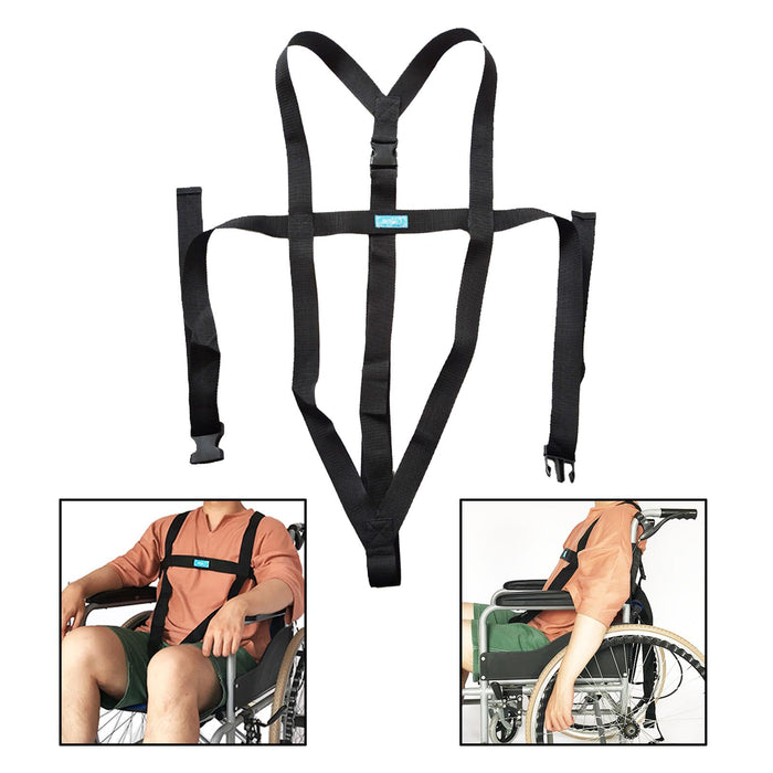 Wheelchair Seat Belt Adjustable Safety Cross Portable Simple for Elderly Ordinary