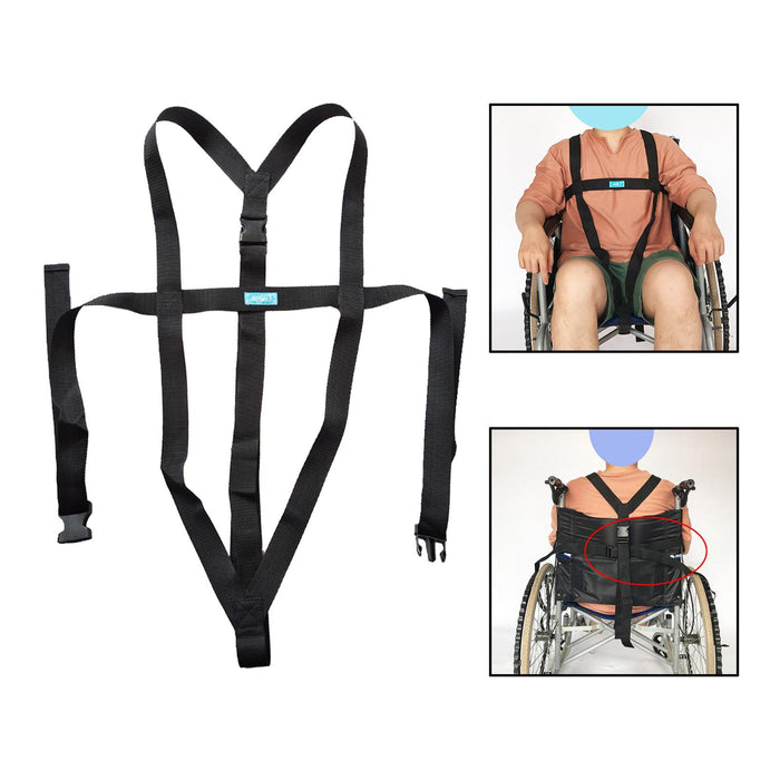 Wheelchair Seat Belt Adjustable Safety Cross Portable Simple for Elderly Thickened