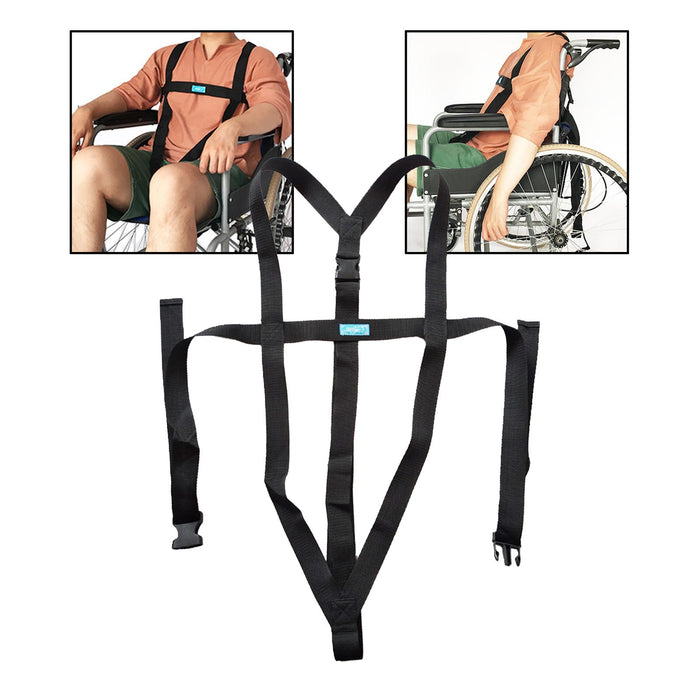 Wheelchair Seat Belt Adjustable Safety Cross Portable Simple for Elderly Thickened