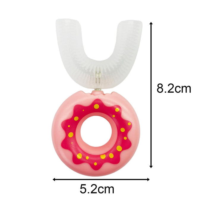 U Shaped Manual Kids Toothbrush Oral Cleaning for Kids Baby Pink 6-12 Years